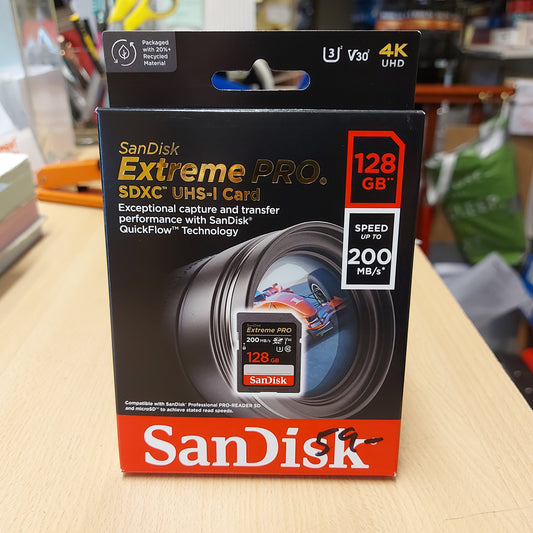 SanDisk 128GB Extreme PRO SDXC card 200MB/s, SD Card, Class 10, U3, V30